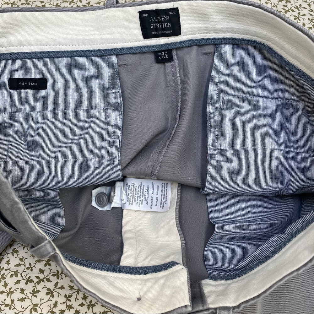 J Crew 484 Slim Five Pocket Chino Pants 33x32 - Picture 6 of 9